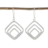 Joaquina Plain Geometric Earrings for Everyday Glam Plain Gray Dangle